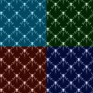 Damask seamless pattern collection