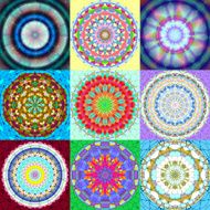 Set of mandala ornament generated textures N2