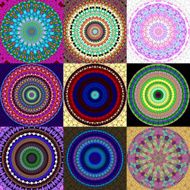 Set of mandala ornament generated textures N3