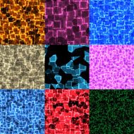 Set of cyber glow seamless generated textures
