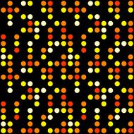 Abstract seamless pattern Colorful dots over black background