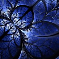 Fabulous fractal pattern in darkblue Collection - tree foliage