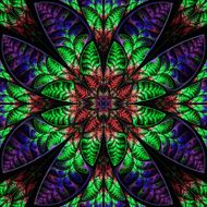 Multicolor symmetric pattern of the leaves Collection - tree foliage