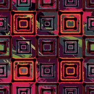Abstract art distressed seamless pattern with squares