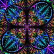 Multicolored diagonal symmetric pattern of the leaves N3