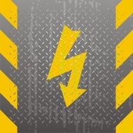 Tread Plate Hi Voltage Warning - distressed