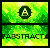 Vector flyers templates with green abstract geometry background