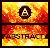 Vector flyers templates with orange abstract geometry background