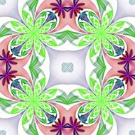 Fabulous symmetrical pattern of the petals Green and purple palette N2