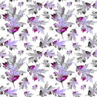 Seamless texture with colored watercolor maple leaves N9