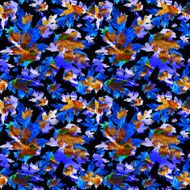 Seamless texture with colored watercolor maple leaves N10