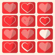 Vector Retro Hearts Set