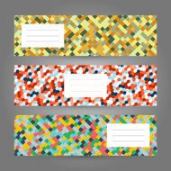 Set of Colorful Horizontal Banners Abstract Geometric ornament Vector Illustration
