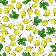 Seamless nature pattern with gooseberries