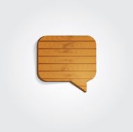 wooden speech bubble vector illustration icon