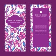 Vector vibrant field flowers vertical frame pattern invitation greeting cards