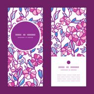Vector vibrant field flowers vertical round frame pattern invitation greeting