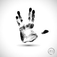 black hand print on a white N2