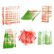 Acrylic and oil painted design elements brushes textures