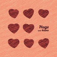 &#039;Hugs and Kisses&#039; Happy Valentine&#039;s Day Love Card N2
