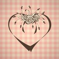 abstract heart with roses on vintage background
