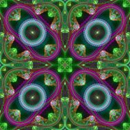 Multicolored symmetrical grid fractal pattern Computer generate