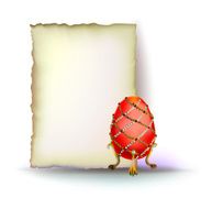 Easter background with decorative egg and paper template N2
