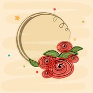 Flowers decorated frame with space