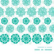 Vector abstract green decorative circles stars striped horizontal frame seamless