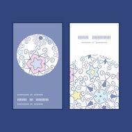 Vector ornamental abstract swirls vertical round frame pattern business cards