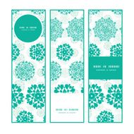 Vector abstract green decorative circles stars striped vertical banners set