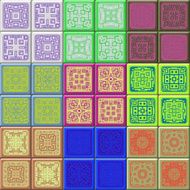 Set of cube tiles seamless generated textures