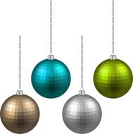 Set of textured realistic christmas balls