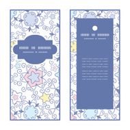 Vector ornamental abstract swirls vertical frame pattern invitation greeting cards