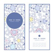 Vector ornamental abstract swirls vertical round frame pattern invitation greeting