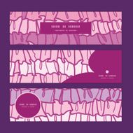 Vector pink ruffle fabric stripes horizontal banners set pattern background