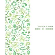 Vector ecology symbols vertical frame seamless pattern background