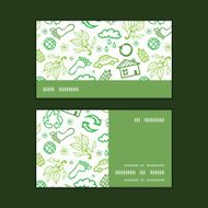 Vector ecology symbols horizontal stripe frame pattern business cards set N2