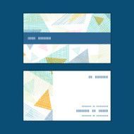 Vector abstract fabric triangles horizontal stripe frame pattern business cards N2