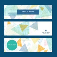 Vector abstract fabric triangles horizontal banners set pattern background N2