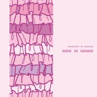 Vector pink ruffle fabric stripes vertical frame seamless pattern background
