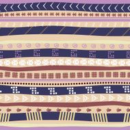 Seamless pattern with ethnic masks and animal tracks