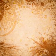 Old paper with floral grunge splatter