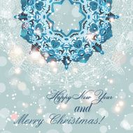 New Year greeting card Circle lace hand-drawn ornament card N2
