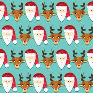 Christmas pattern Seamless texture with Santa and reindeer N3