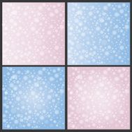 Falling snow seamless backgrounds set