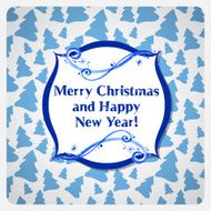 Greeting christmas card with watercolor frost