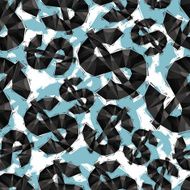 Black dollar signs seamless pattern geometric contemporary
