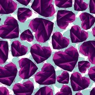 Violet hearts seamless pattern geometric contemporary style