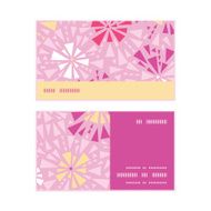 Vector pink abstract triangles horizontal stripe frame pattern business cards